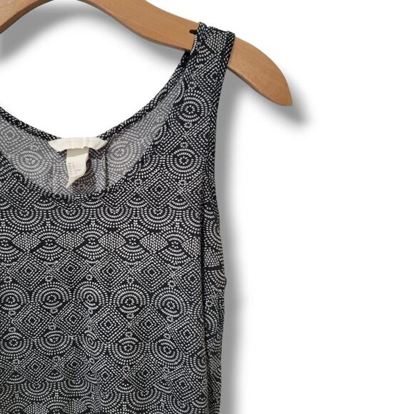 H&M Conscious Collection women's black white geometrical high low tank top small - Picture 3 of 6